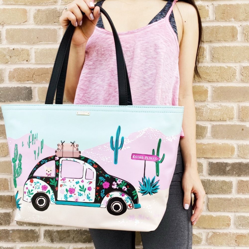 Kate spade large coated canvas tote car - Picture 3 of 8